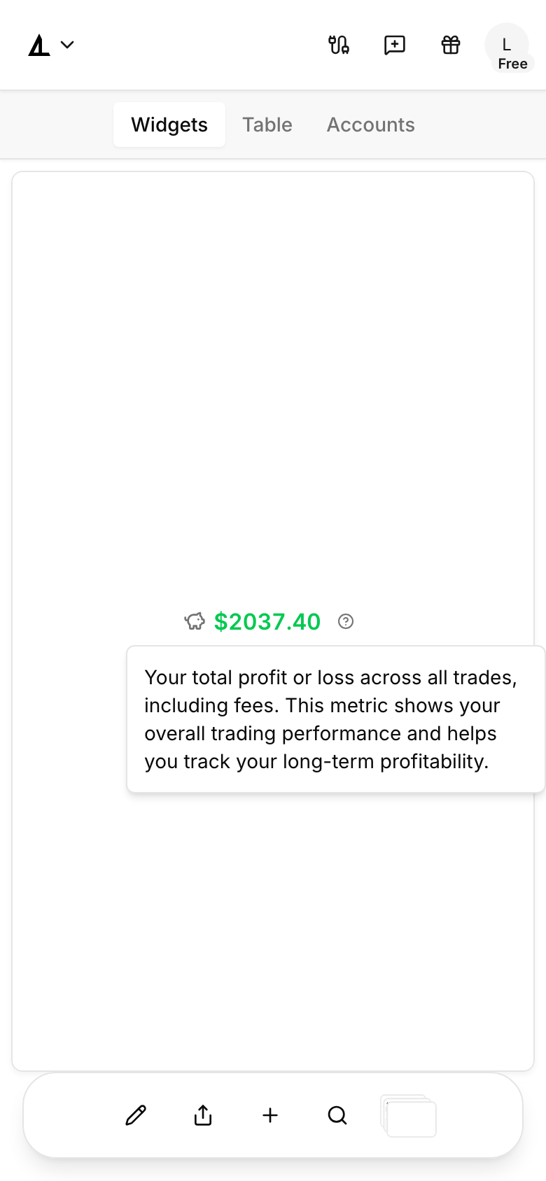 Performance metric explanation open within a phone-sized dashboard